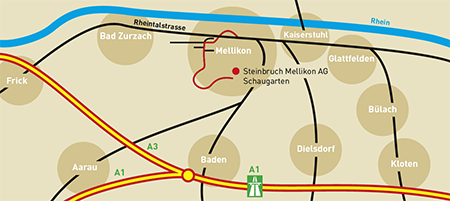 Anfahrtsplan Steinbruch Mellikon